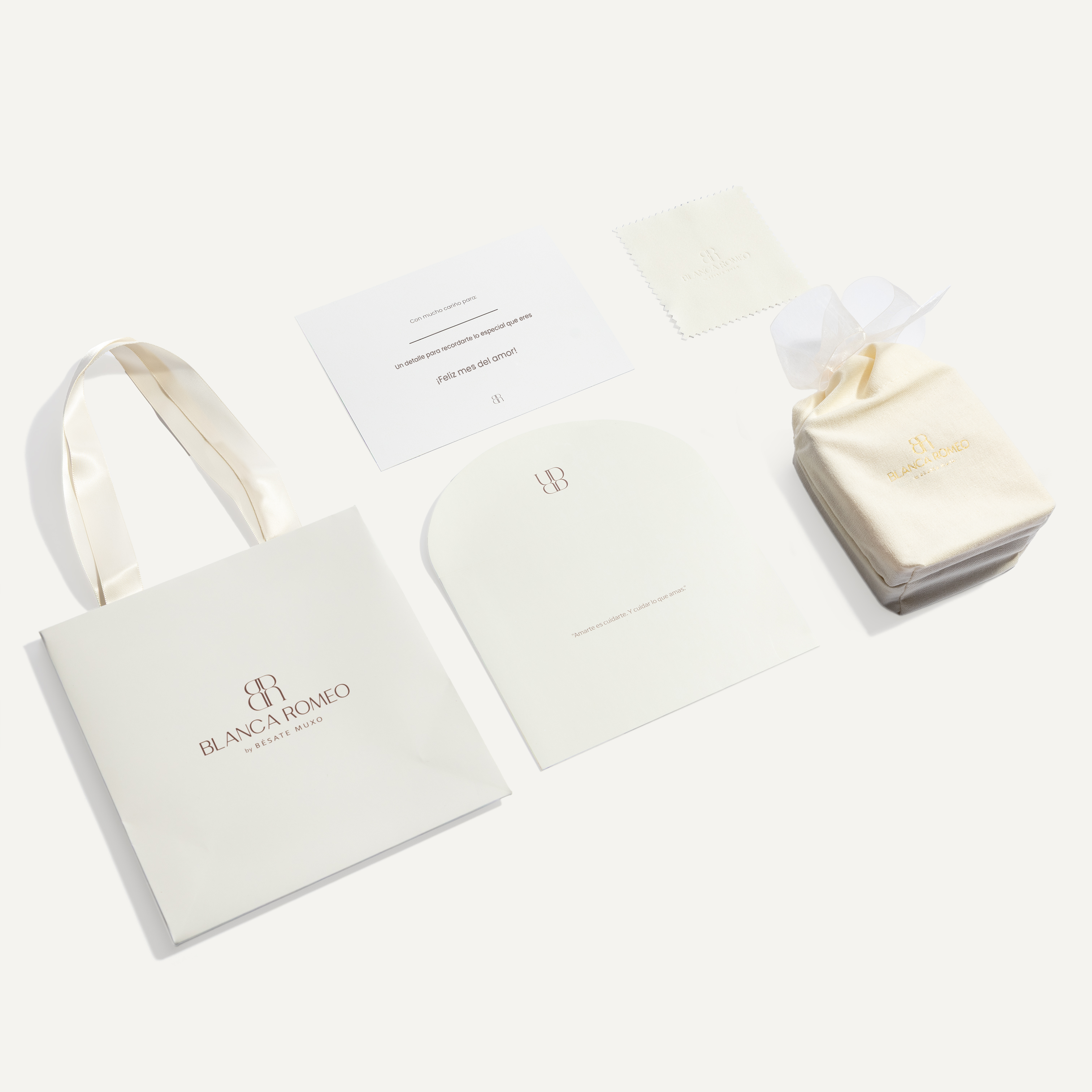 BOLSITO ALGODÓN BEIGE + TARJETA SAN VALENTÍN + SOBRE